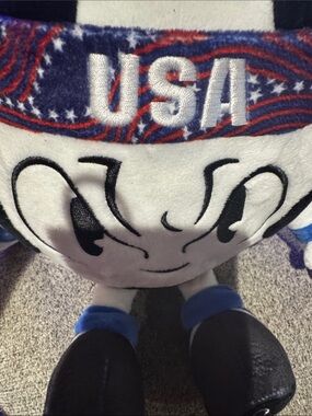 FIFA  Patriotic Plush Accent Pillow with USA Embroidery - White, Blue, Red